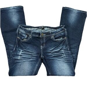 Premiere Vintage Y2K Jeans Dark Wash Size 7/8 Short Womens Flare